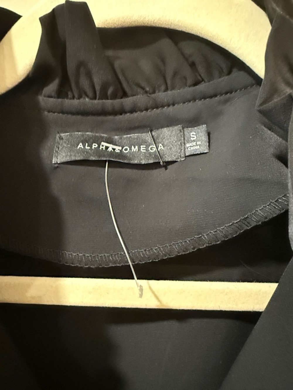 Black Ruffle-Trim Button Front Blouse - Picture 2 of 4